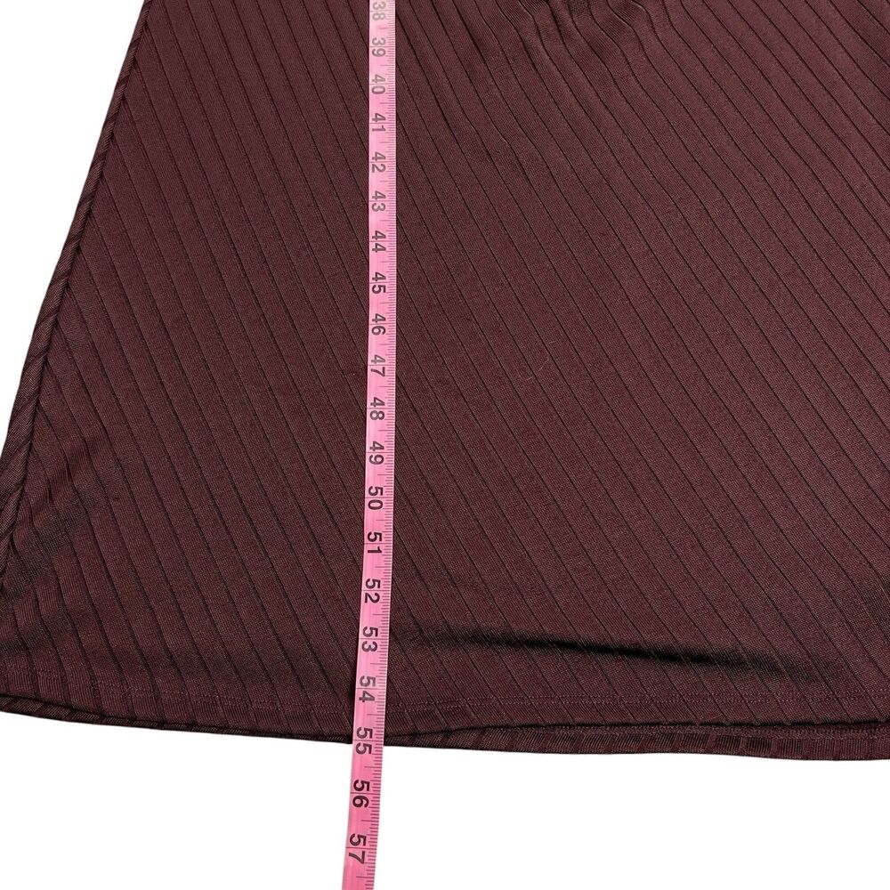 Good American Women’s Maxi Dress XL Burgundy Ribbed Mock Neck Long Sleeve - Picture 9 of 11